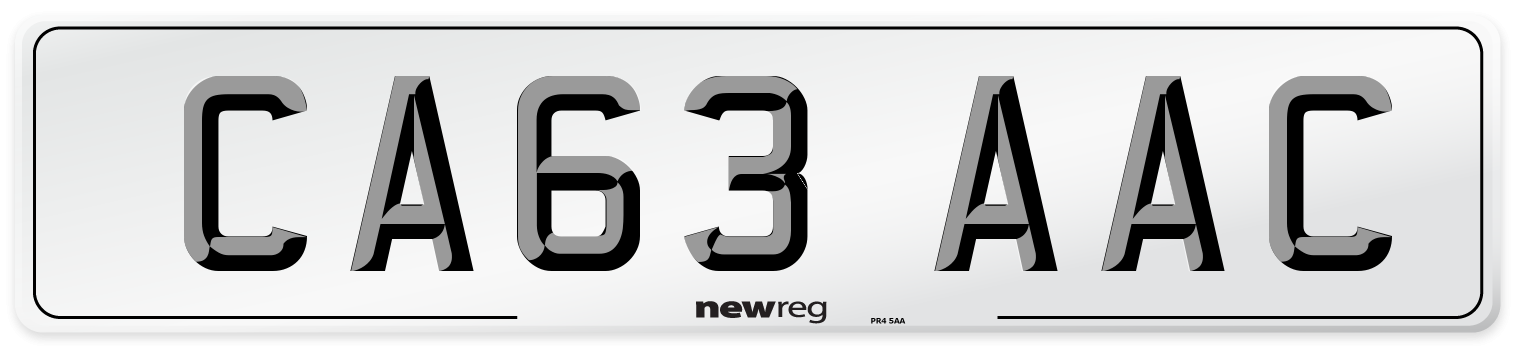 CA63 AAC Number Plate from New Reg
